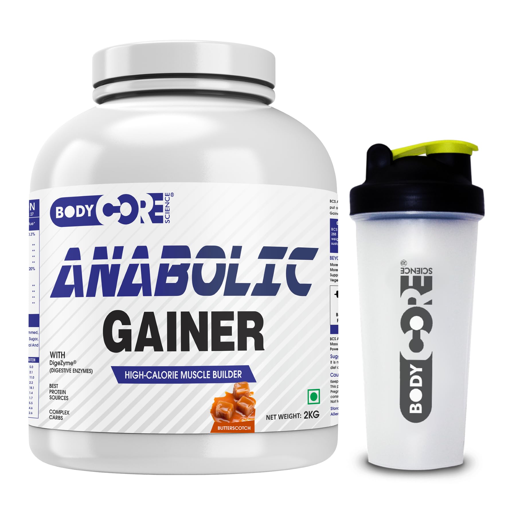 Body Core Science Anabolic Mass Gainer Powder-2 Kg (Butterscotch) With Shaker | Weight Mass Muscle Gainer | Whey Protein Gainer (B0BL7P8RZ6) Amazon Price History, Amazon Price Tracker