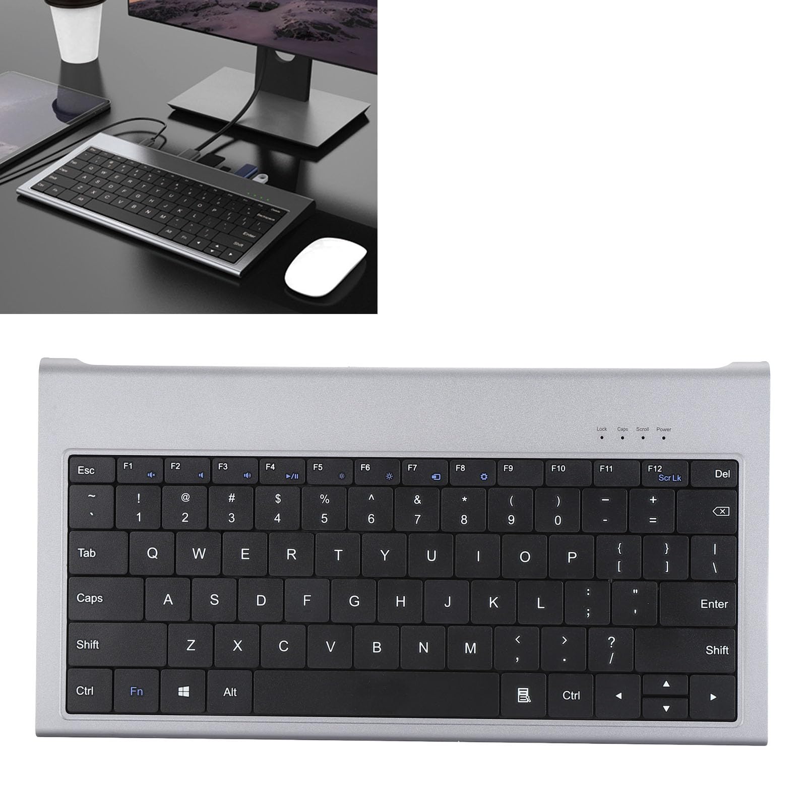 Teclado USB C Center 11 a 1 para ordenador con cable estación de acoplamiento 4K para editores de vídeo y escritores profesionales