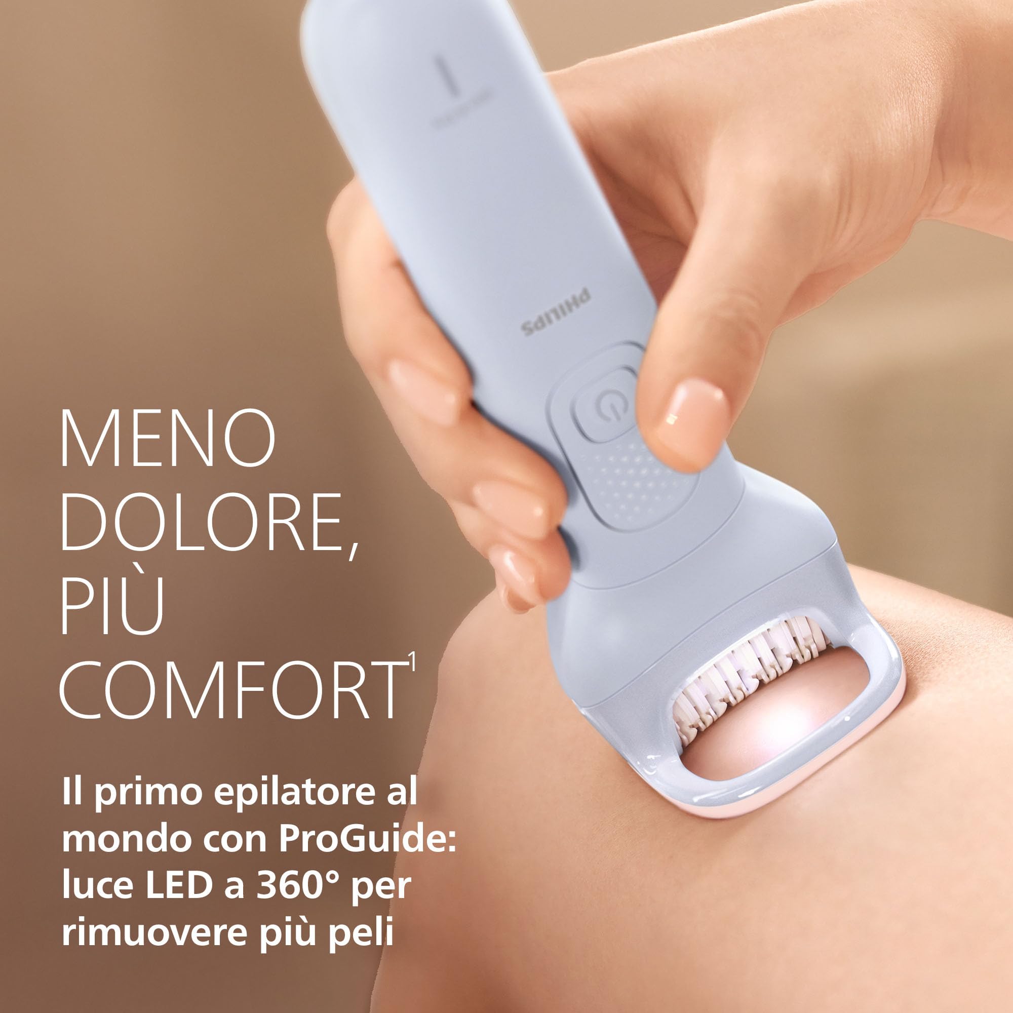 Philips Epilatore Serie 8000 - Epilatore elettrico Wet & Dry senza fili, per gambe e corpo, con ProGuide, 5 accessori, autonomia di 60 minuti, modello BRE709/00
