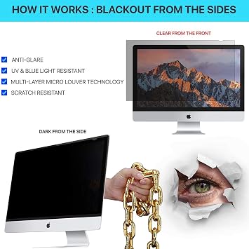 MMMPF220W1B - Frameless Blackout Privacy Filter for 22 Widescreen Monitor