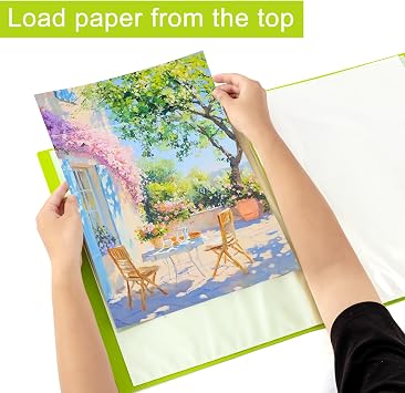 A3 Display Book 30 Pockets, 2 Pack, 60 Sheet Capacity, Transparent Pockets, A3 Portfolio Presentation Book for Artwork, Drawing, Report,Green
