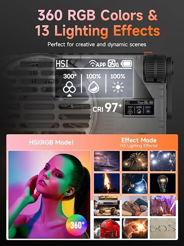 Rollei Lux 100 RGB LED Continuous Light with 100 W Power, Bi-Colour & RGB, Bluetooth Control, Includes Protective Cap, Power Supply, Reflector, Diffuser Ball and User Manual - 3