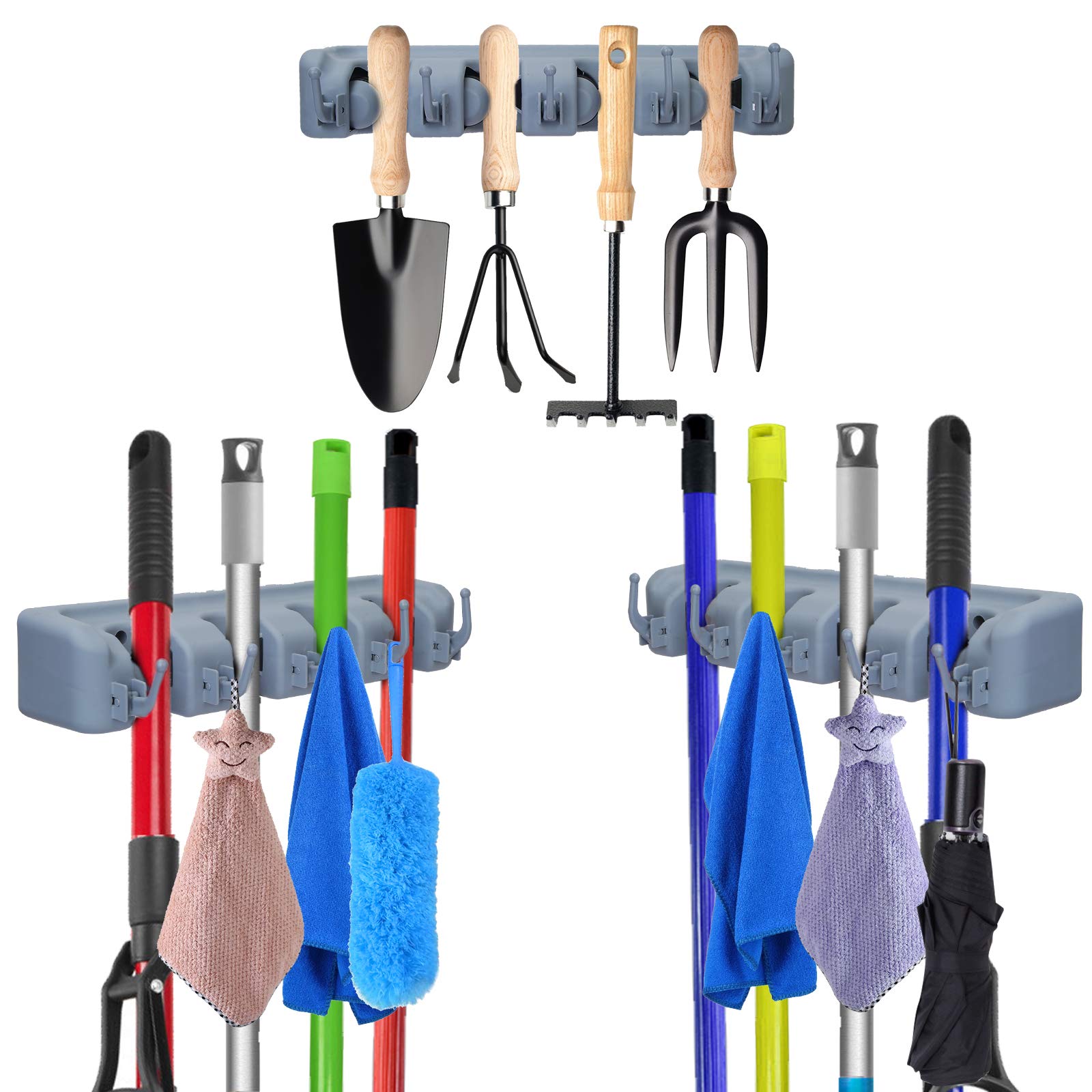 Buy Msbenick Mop and Broom Holder, 3 Pack Broom Organizer Wall Mounted