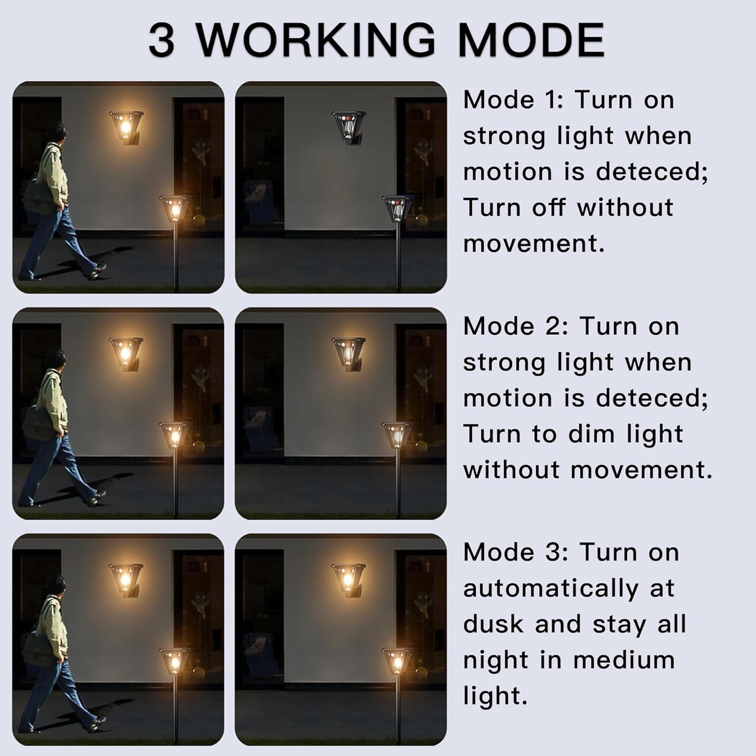 WIDEWINGS Solar Lights with Motion Sensor - Outdoor Garden Lights -6