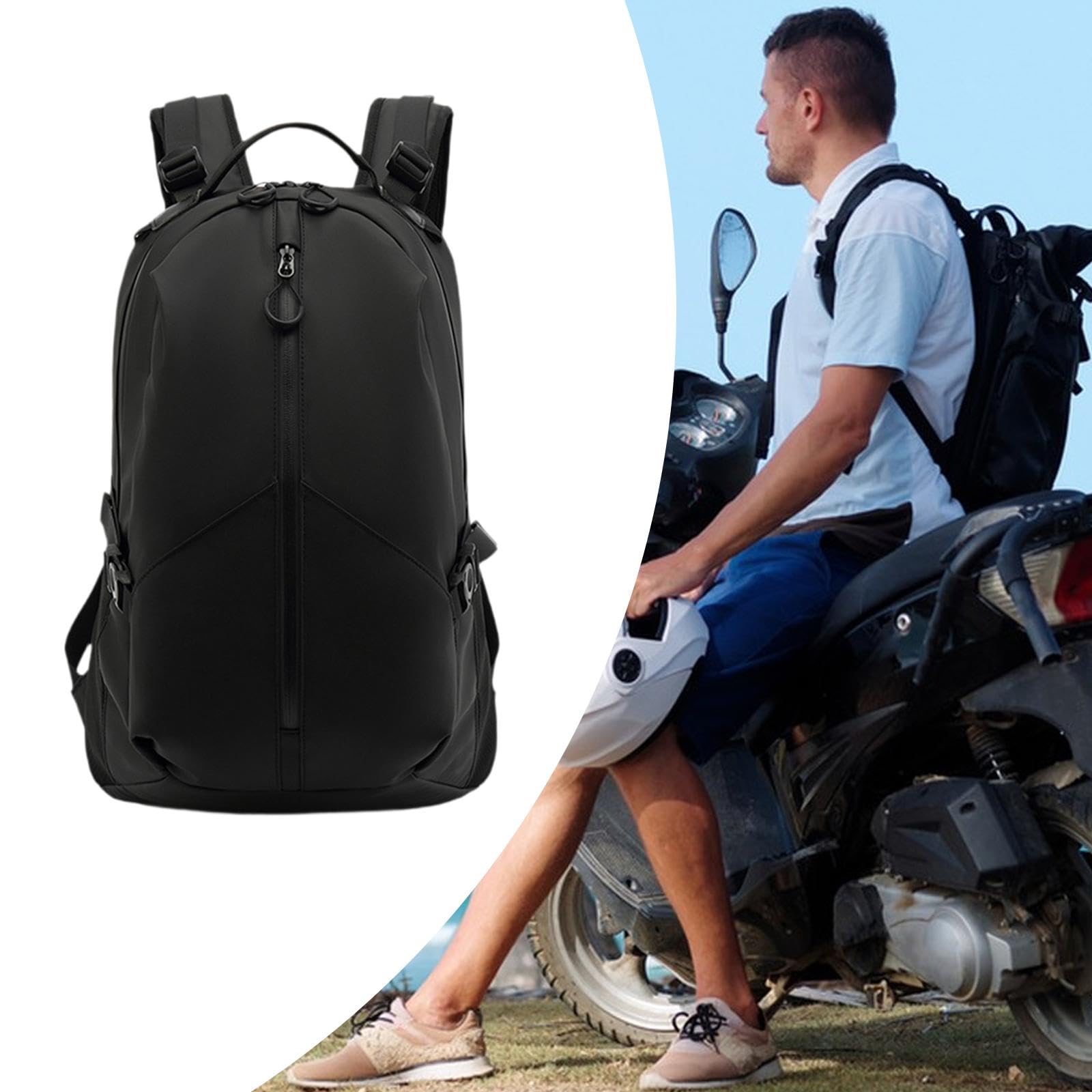 kowaku Helmet Bag Travel Backpack with Shoulder Straps with Zipper Versatile Reflective Stripe Waterproof for Men Lightweight, 35x31x55cm