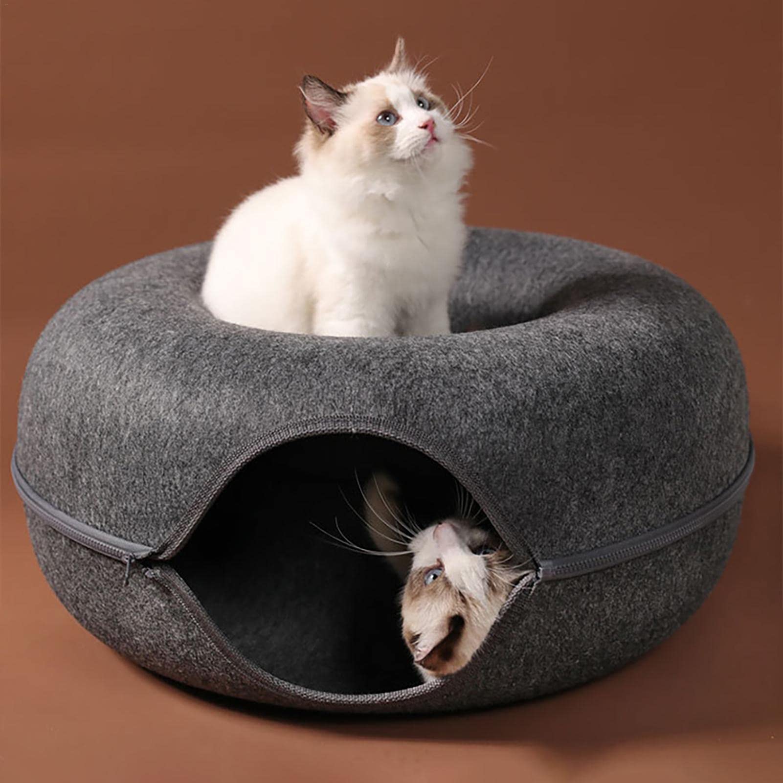Yeeda Túnel Cama para Gato, Cama Túnel para Gatos Juguete Gato Cama Túnel Redonda Para Gatos Desmontable Juguete De Manguera De Gato Donut Para Gatitos | Para Gatos Desmontable Juguete De Manguera De Gato Donut Para Gatitos