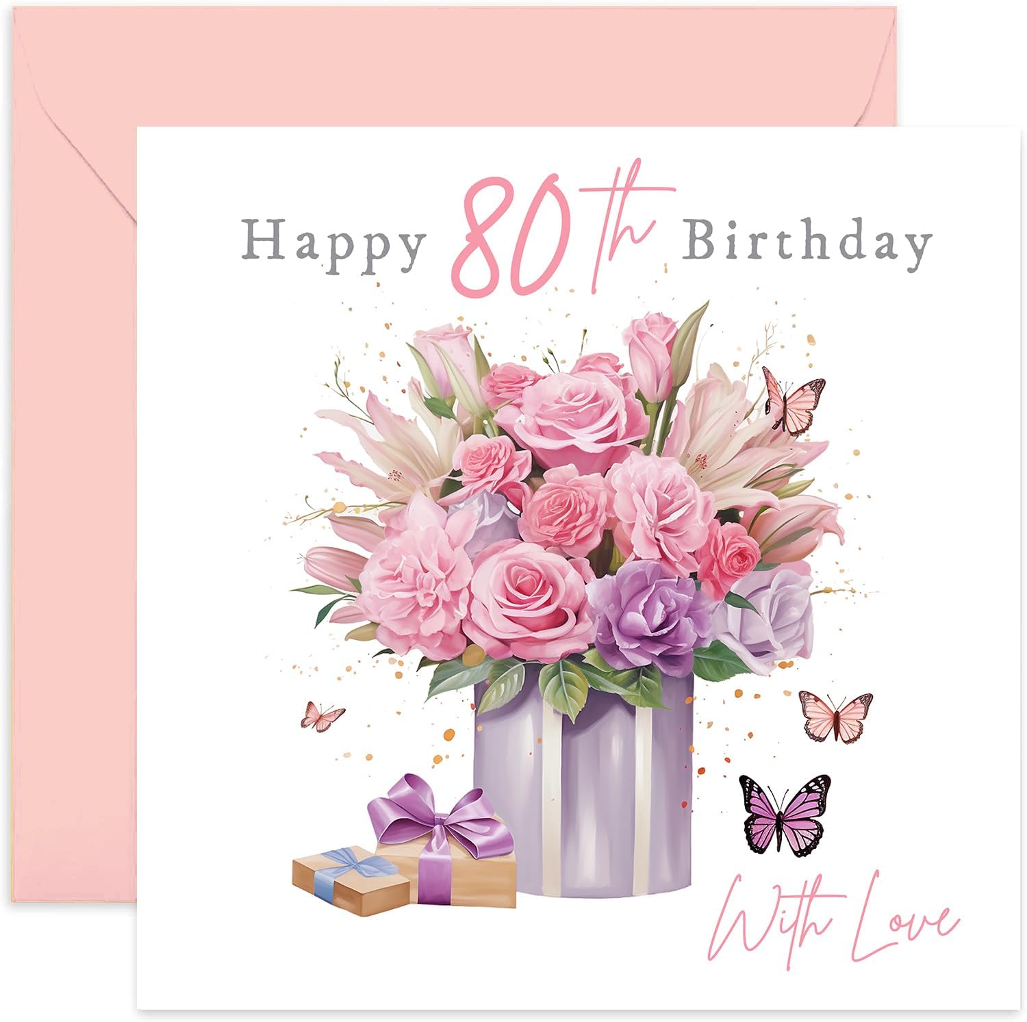 花束型誕生日カード Happy Birthday Amazon | 女性の友人のための特別な80歳の誕生日カード - 80歳の誕生日