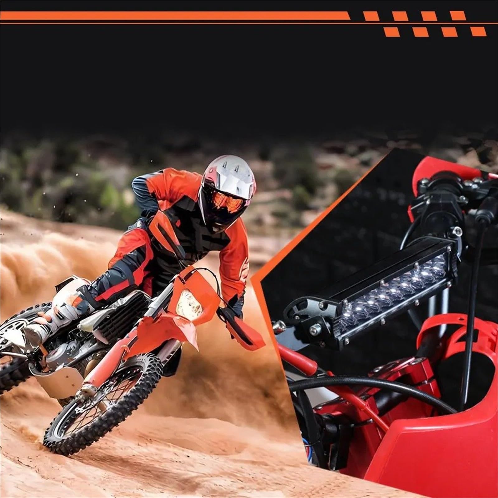 Moto Fari Stradali Spot Light Beam Per CRF XR XC KLX 50cc 80cc 110cc 150cc 250cc Dirt Pit Bike Faro Per Moto