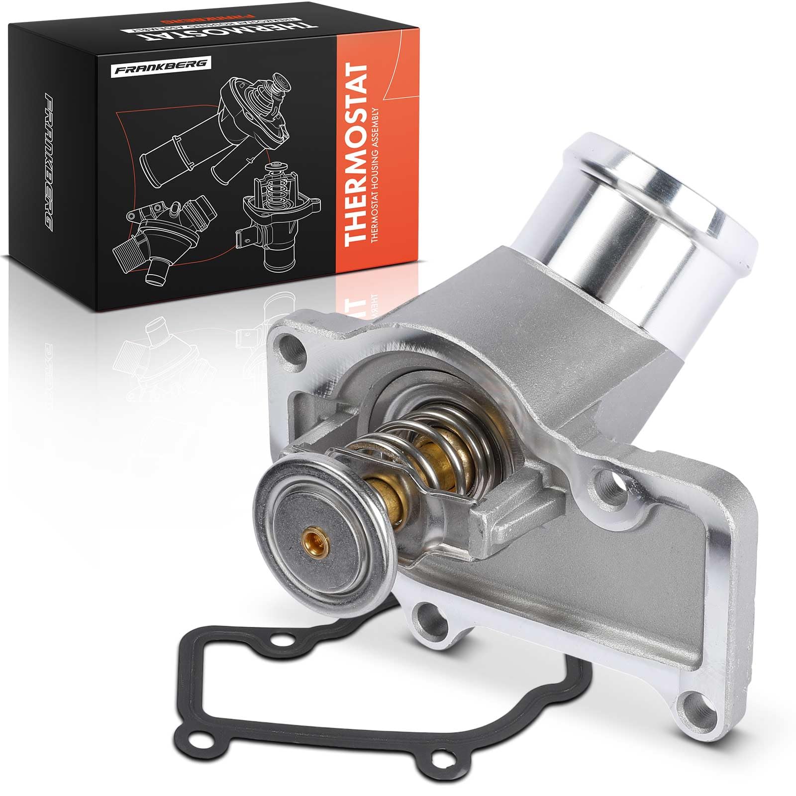 Frankberg Termostato Alloggiamento termostato refrigerante 83°C | Compatibile con B.o.x.s.t.e.r 986 911 Cabriolet 996 911 996 911 Cabriolet 997 B.o.x.s.t.e.r 987 911 Replace# 99610612552