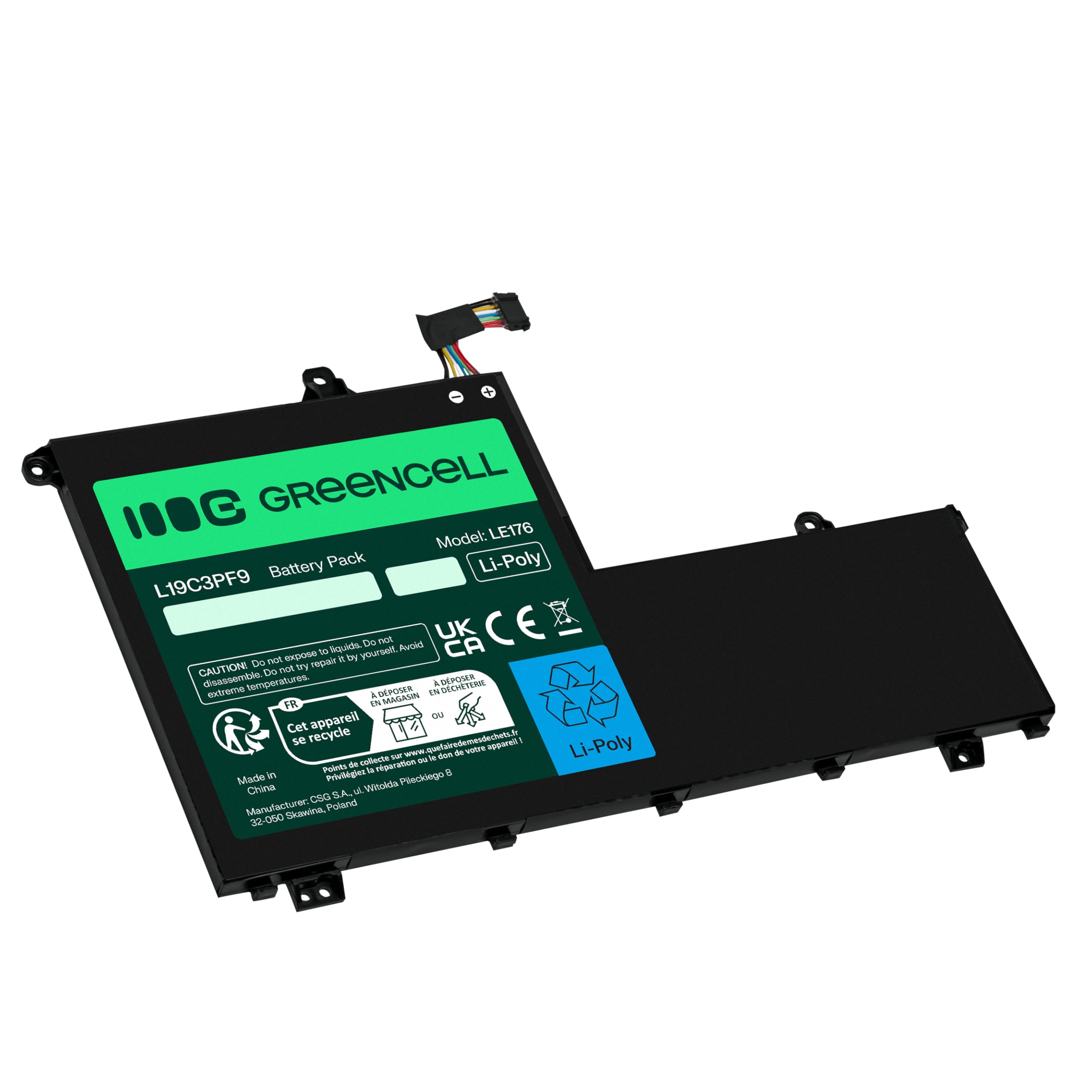 Green Cell L19C3PF1 L19D3PF1 L19L3PF8 L19M3PF1 Batteria per Lenovo ThinkBook 14-IIL 14-IML 15-IIL 15-IML Portatile (4650mAh 11.55V Nero)