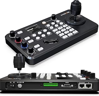 PTZ Camera Joystick Controller, POE NDI IP PTZ Camera Controller Keyboard with 4D Joystick for Church Live Streaming, Supported Onvif Visca Over IP RS422 RS485 RS232 Pelco-D/P, 2.2 Inch LCD Screen