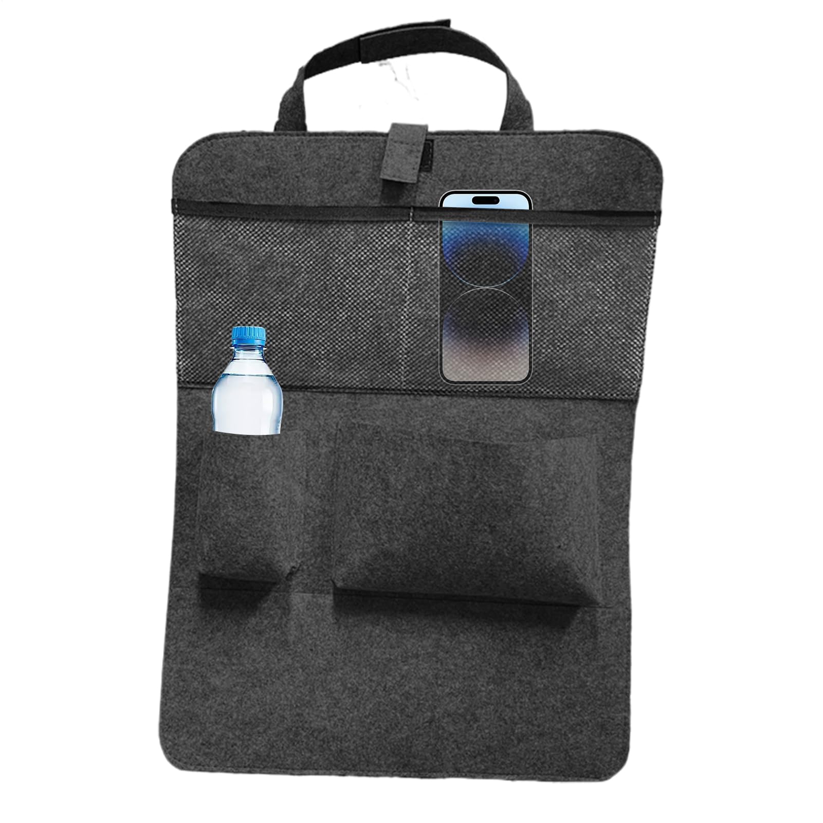 Versatile auto in feltro – ideale per viaggi interni su strada, campeggio, pendolari quotidiani – per conservare bevande, telefoni, libri, chiavi e altro – design elegante