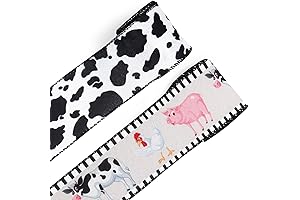 ABTOLS Farm Ribbons Black and White Cow Wired Edge Ribbon