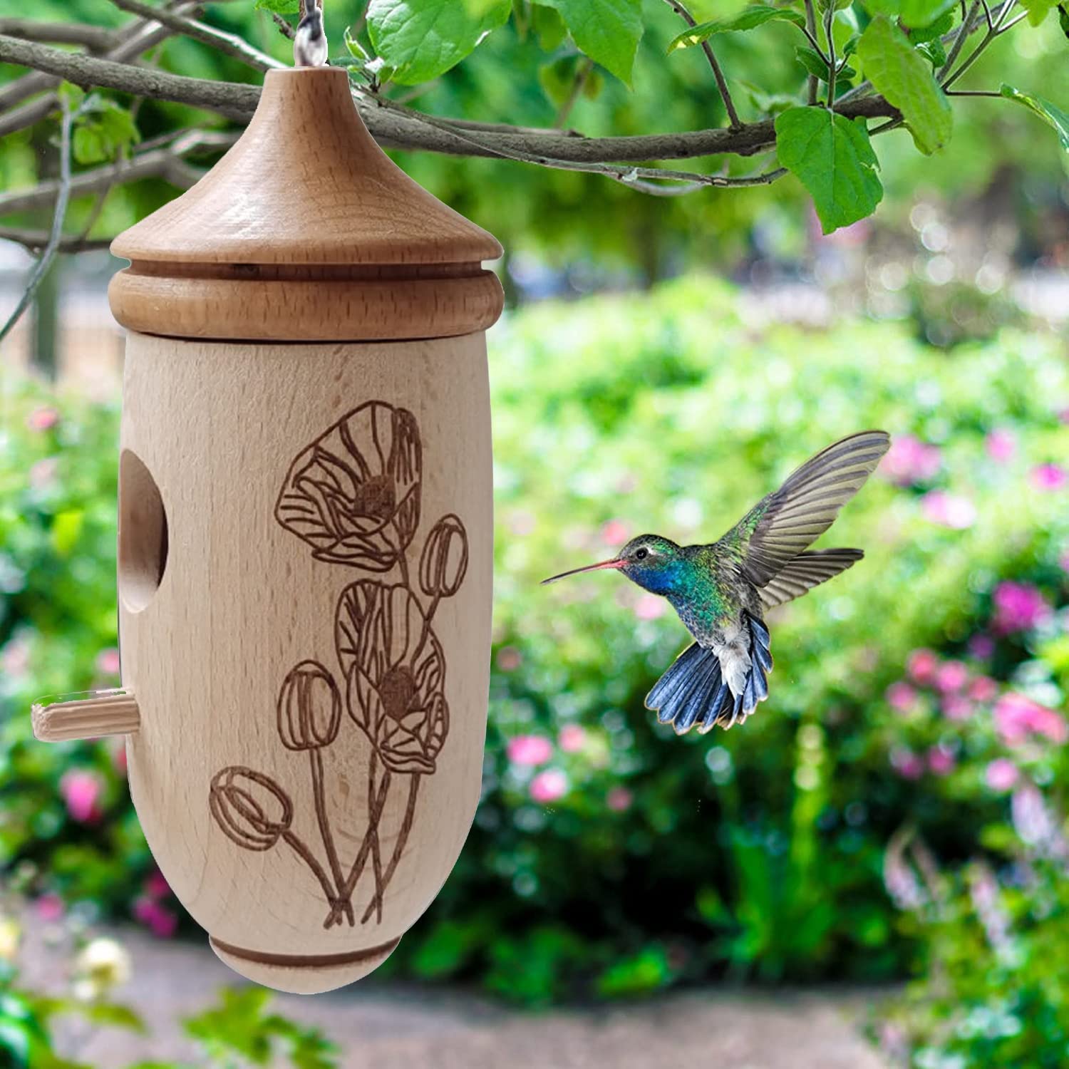 Kolibri-Haus, 2022 Kolibri-Häuser aus Holz zum Aufhängen im Freien, Mini-Kolibri-Nest für Schwalben, Papagei, Kolibri, Zaunkönig, Spatzen und Gartendekoration (F)