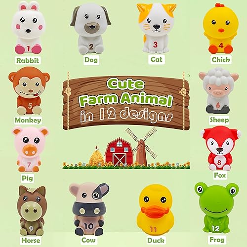 Miniatura 3 de Aryo Play Juguetes Montessori de 24 piezas para niños pequeños de 1 a 3 años, para contar y clasificar habilidades motoras finas, juego educativo