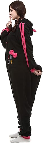 Miniatura 3 de Novelty Pajamas Pijama unisex con capucha para gatos, Gato negro