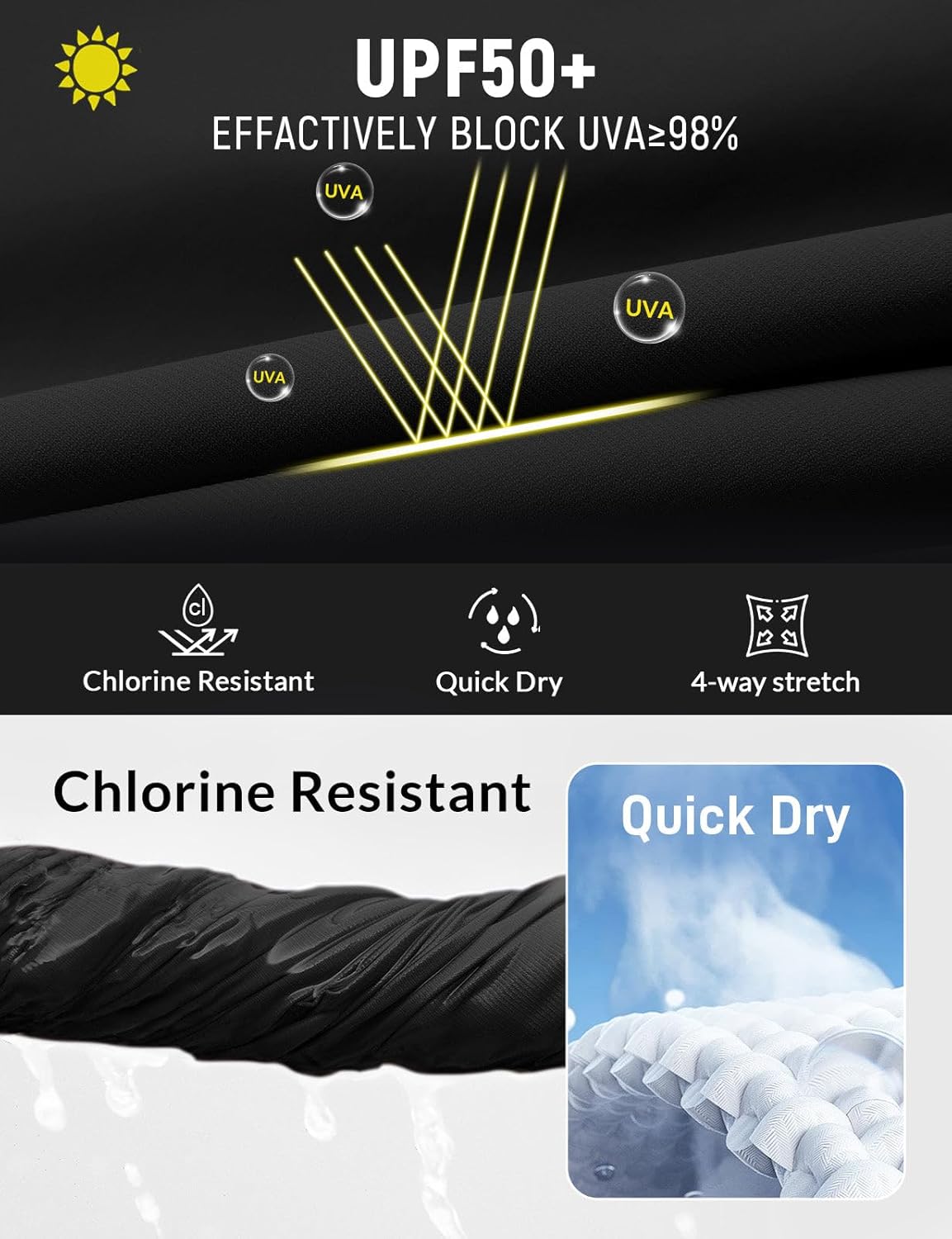 baleaf Women's 4" High Waisted Swim Board Shorts Quick Dry UPF50+ with Zipper Pockets - Image 4