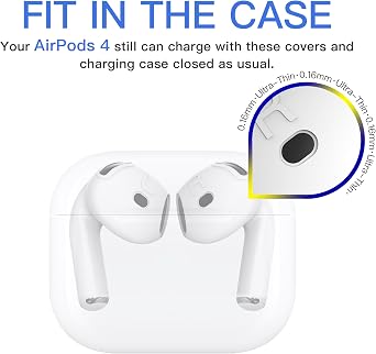 [Passt in die Hülle] 3 Paar Abdeckungen für AirPods 4 DamonLight Anti-Kratzer für mehr Griffigkeit Sport-Ohrstöpsel kompatibel mit AirPods 4. Generation Weiß