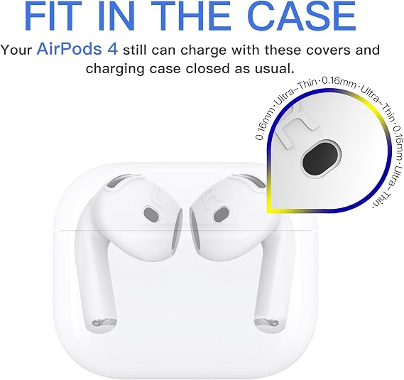 [Passt in die Hülle] 3 Paar Abdeckungen für AirPods 4 DamonLight Anti-Kratzer für mehr Griffigkeit Sport-Ohrstöpsel kompatibel mit AirPods 4. Generation Weiß