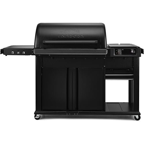 Traeger Grills Woodridge Pro Plus Electric Wood Pellet Grill and Smoker, 970 Sq. In., Folding Side Shelf, WiFIRE Technology, Super Smoke Mode, Outdoor Pellet Smoker Grill with Cabinet, TFC97JLK