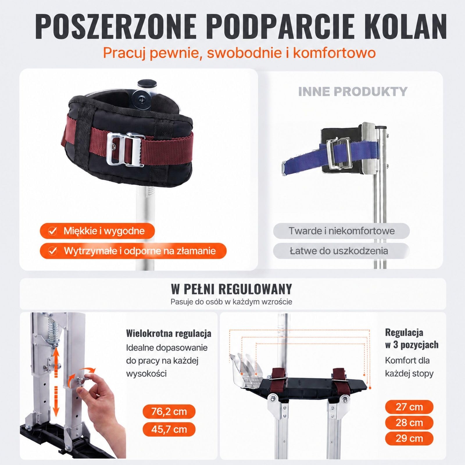 Aluminiowe szczudła do płyt gipsowych, regulowane podesty robocze do malowania, sufitów i dekoracji wnętrz