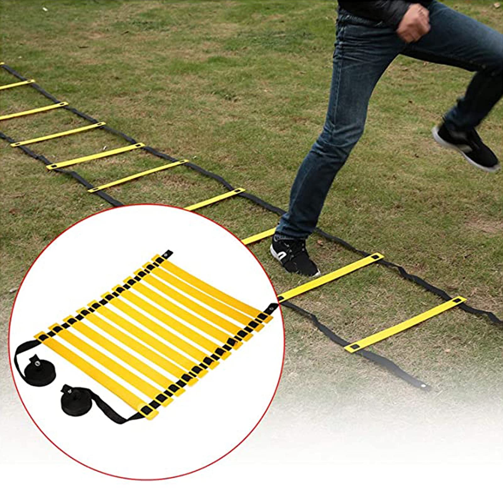 Scala di velocità Agility PP | 6 m 12 gradini Agility Speed ​​Ladder Calcio Calcio Allenamento fitness