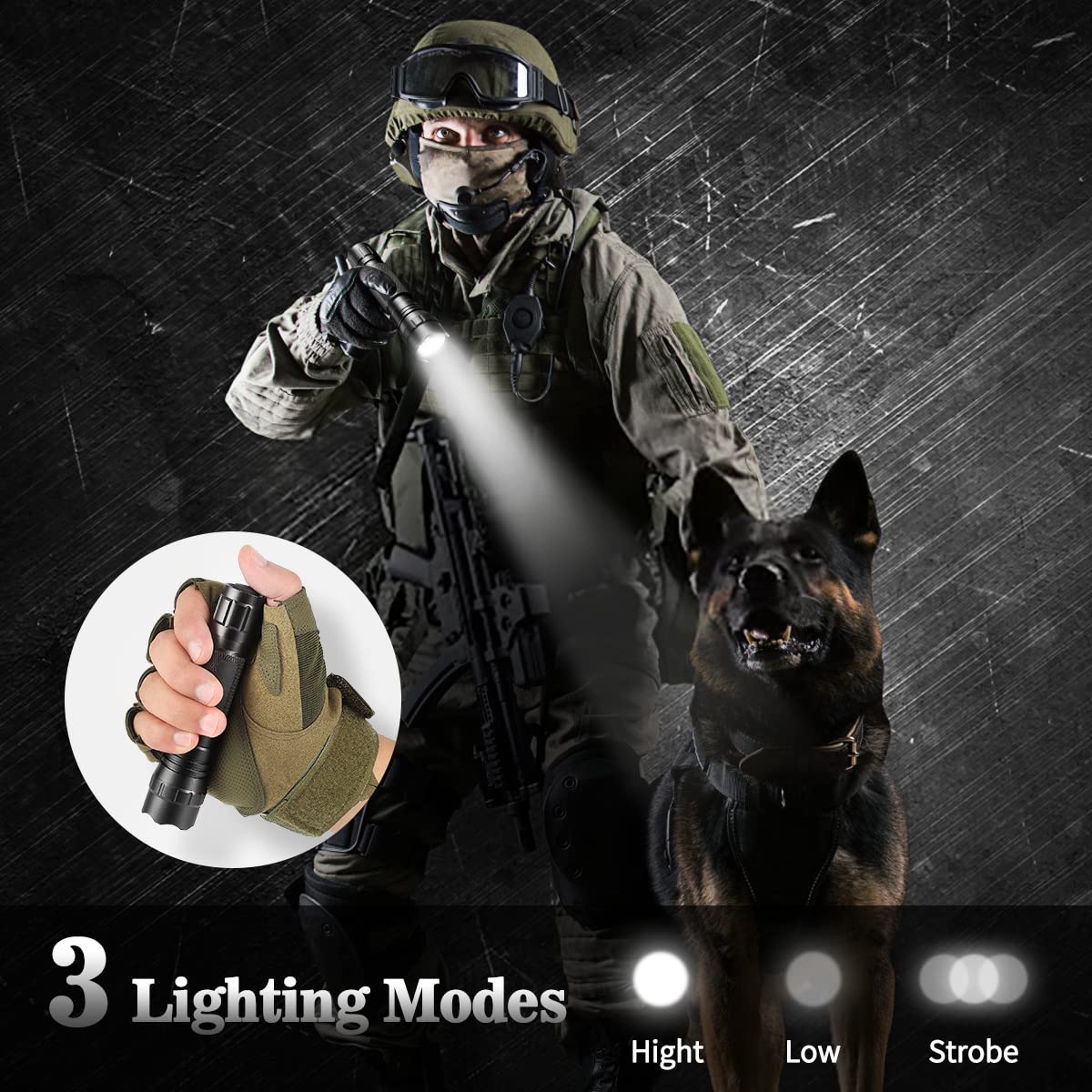 Buy Tactical Flashlights 1200 Lumens Mlok Picatinny Rail Flashlight,3