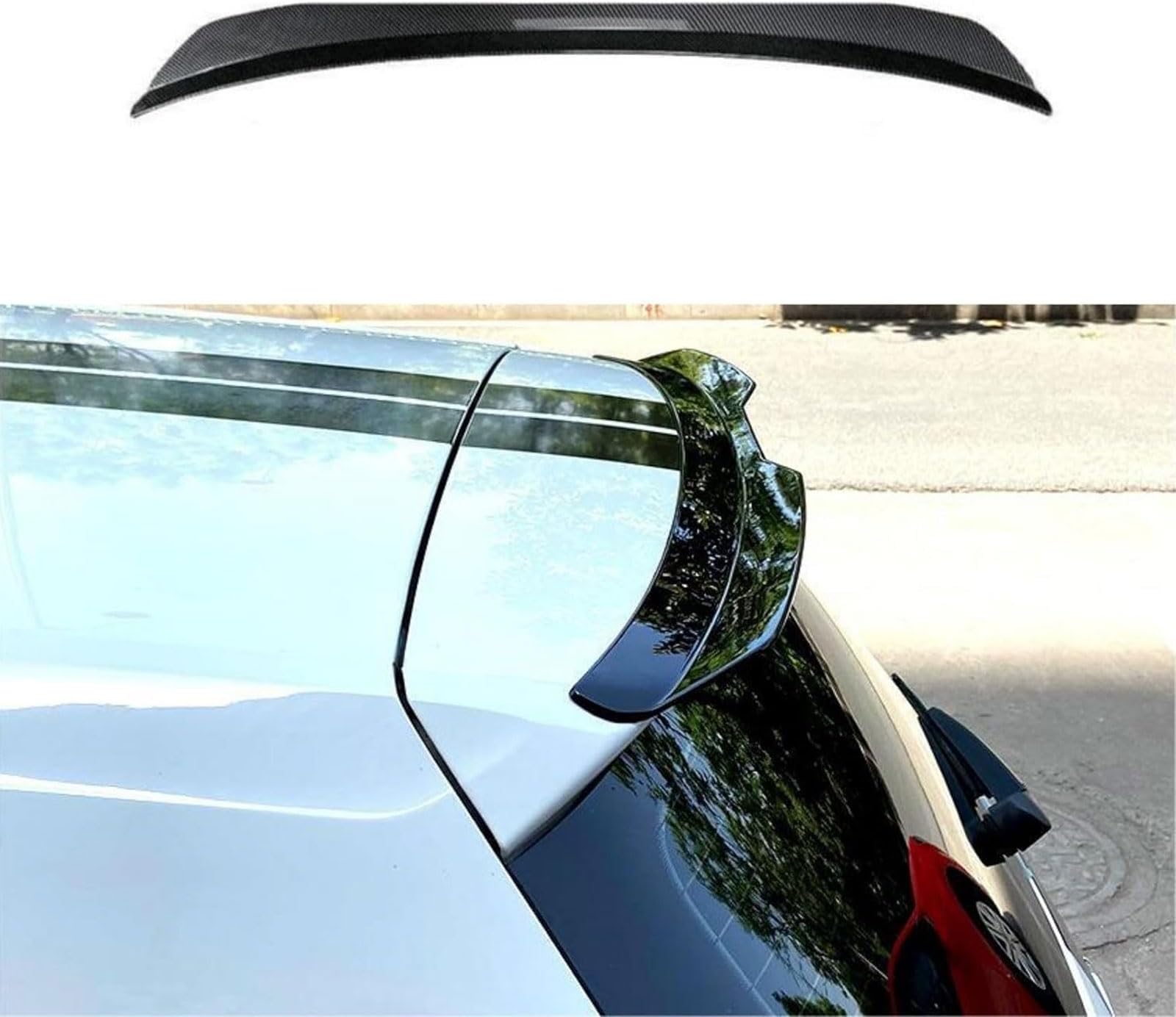 Car Rear Trunk Spoiler for Suzuki Twin Dzire Celerio S-Presso Xbee Ertiga 2006-2024 2025, Tailfin Tail Fin Tailgate Bumper Diffuser Spoiler Styling Accessories,Carbon Fiber Look, normal