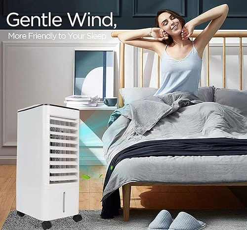 Miniatura 6 de Caynel Aire acondicionado portátil 3 en 1, enfriador de aire evaporativohumidificadorcaja de hielo, temporizador de 12 horas y control remoto,