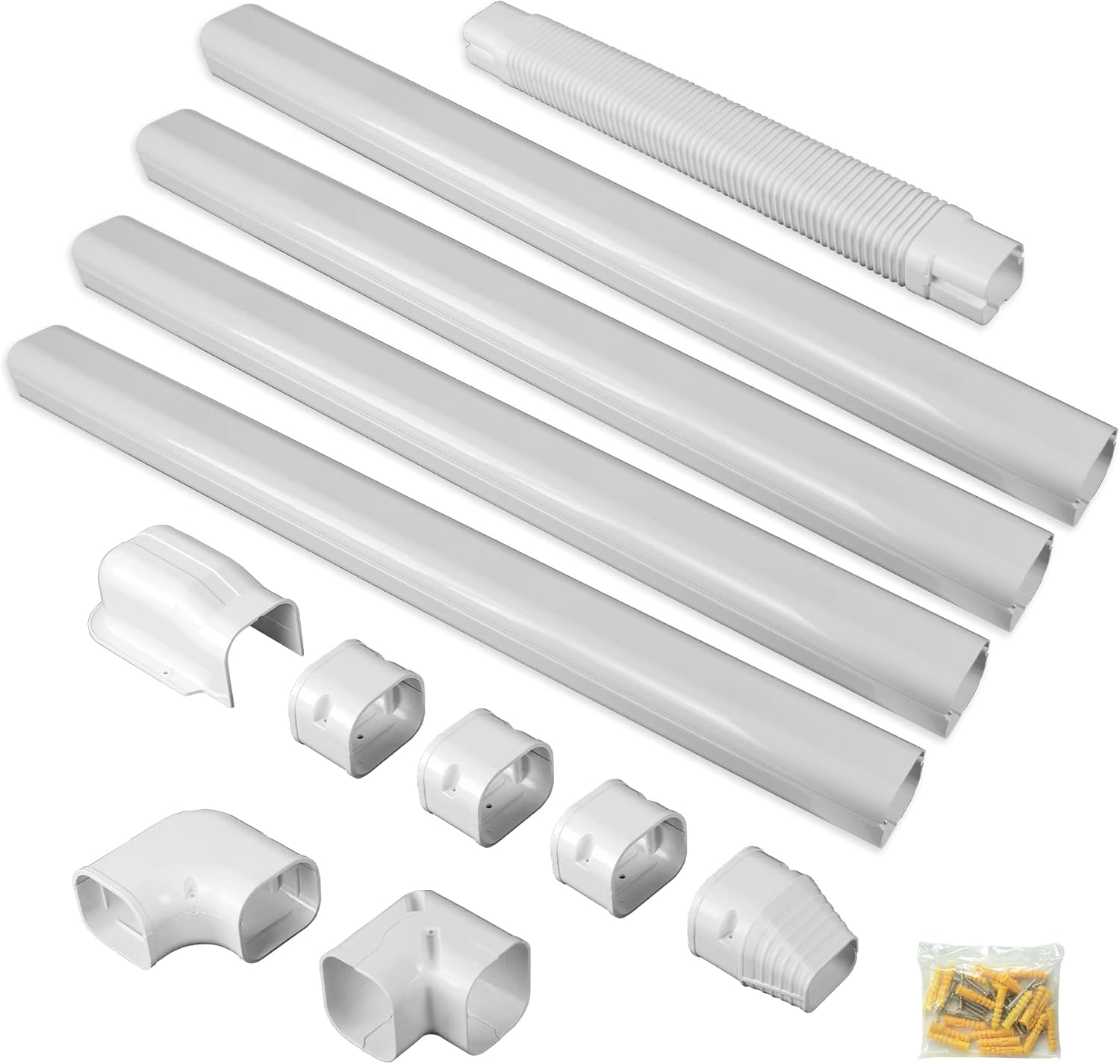 BJADE'S 3in 15ft PVC Line Set Cover Kit, Air Conditioner Decorative Covers for Ductless Mini Split AC Unit, Heat Pumps Tubing