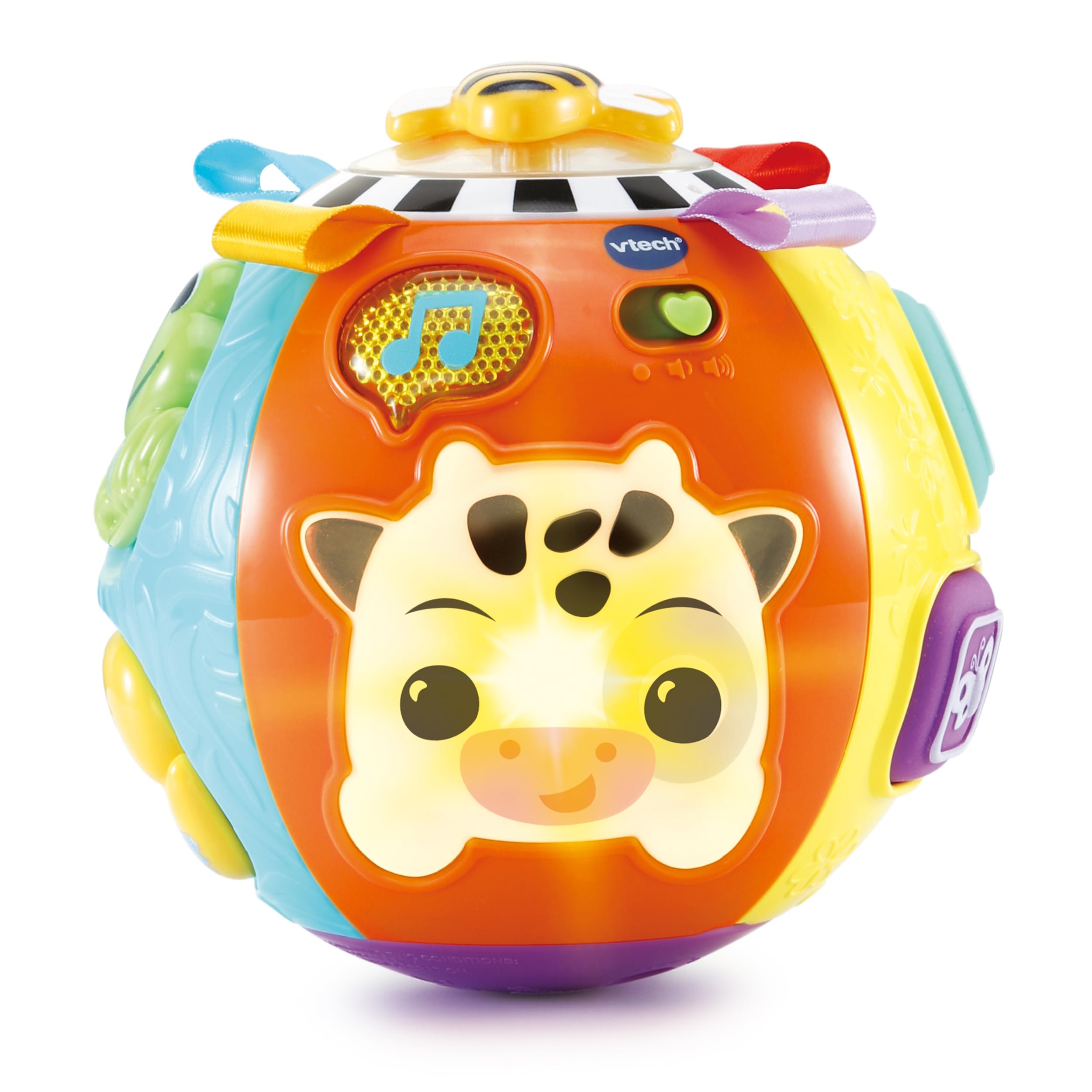 VTech Baby – Babys Entdeckerball: Bunter Lernball mit Liedern, Geräuschen und Formen (6–36 Monate)