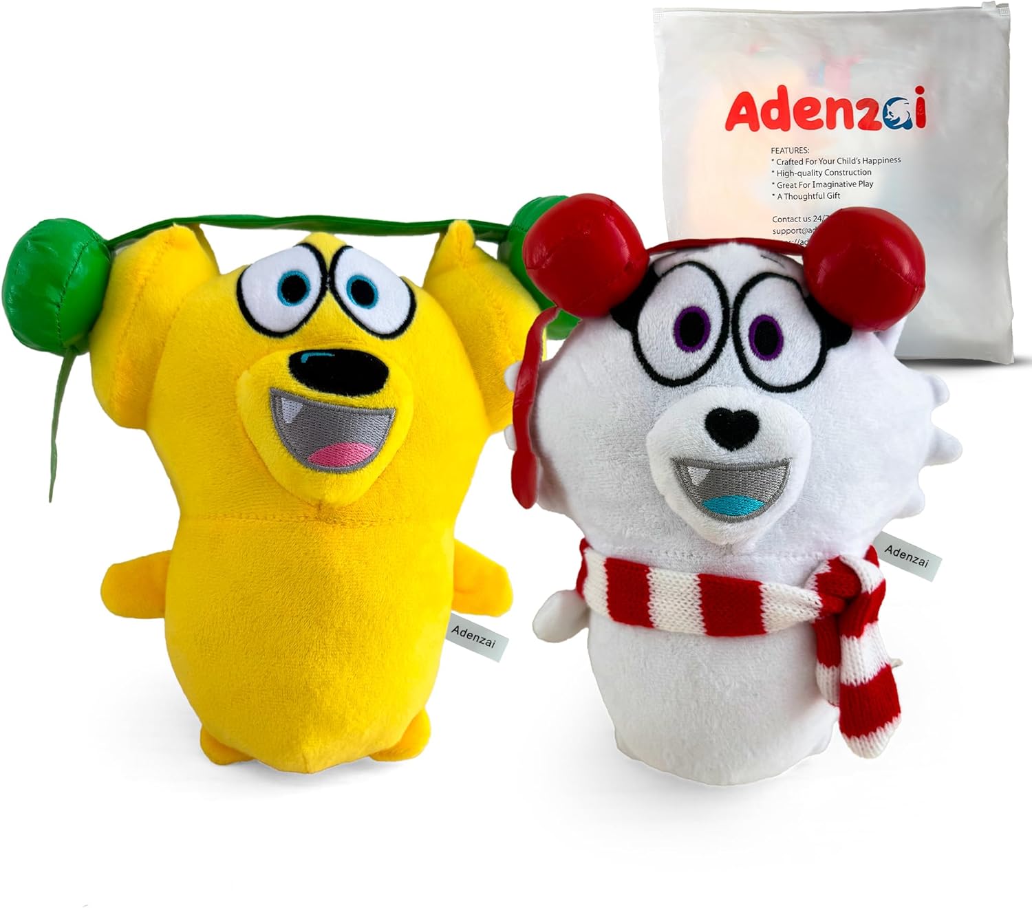 Tyler and Snowi Snuggle Bundle Plush Set – Soft Stuffed Animal Plushies, Tyler and Snowi Plush Toy, Cute Cuddly Character Plush Gift Set for Kids and Fans