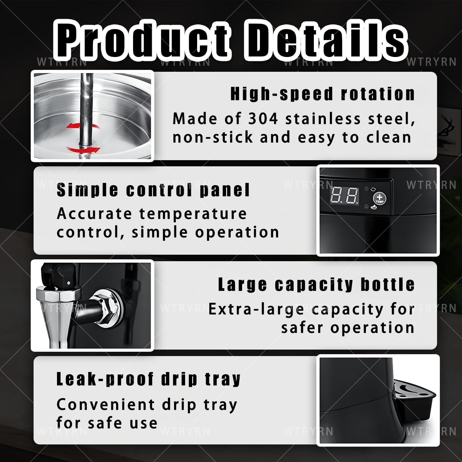 10L Hot Chocolate Machine, Multi-Function Beverage Warmer, Fast Heating, Leak-Proof Design for Coffee, Milk Tea & Chocolate Red-HT-10L