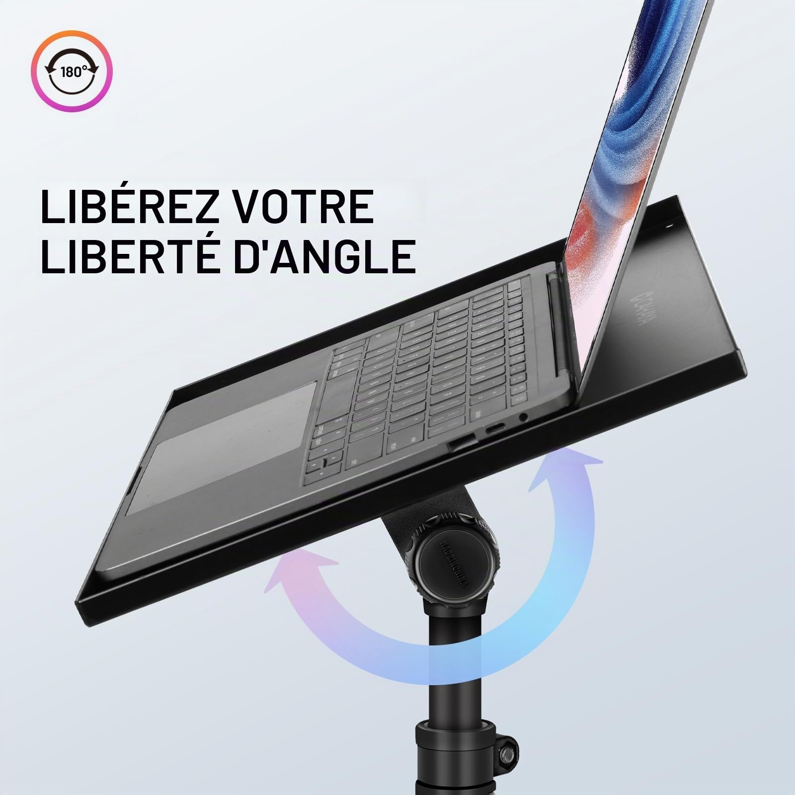 CAHAYA Support de Vidéoprojecteur Mobile Pliable Hauteur Réglable 73,6-165 cm Charge 10 kg