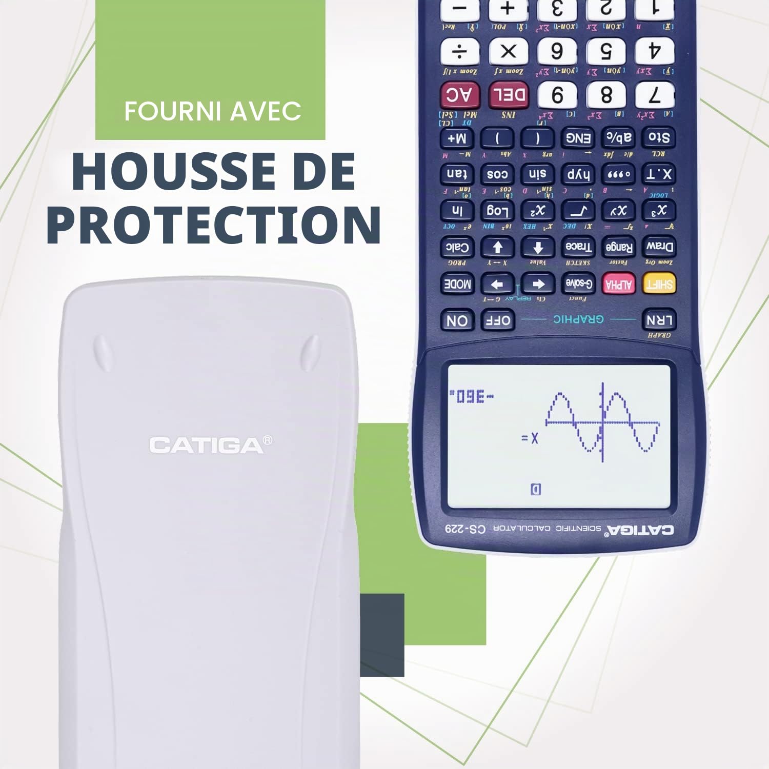 Calculateur Scientific avec Fonctions Graphiques - Multiple Modes avec Interface intuitive - Parfait pour Les débutants et Les Courses, Les écoles élevées ou Les Colleges, CATIGA CS-229