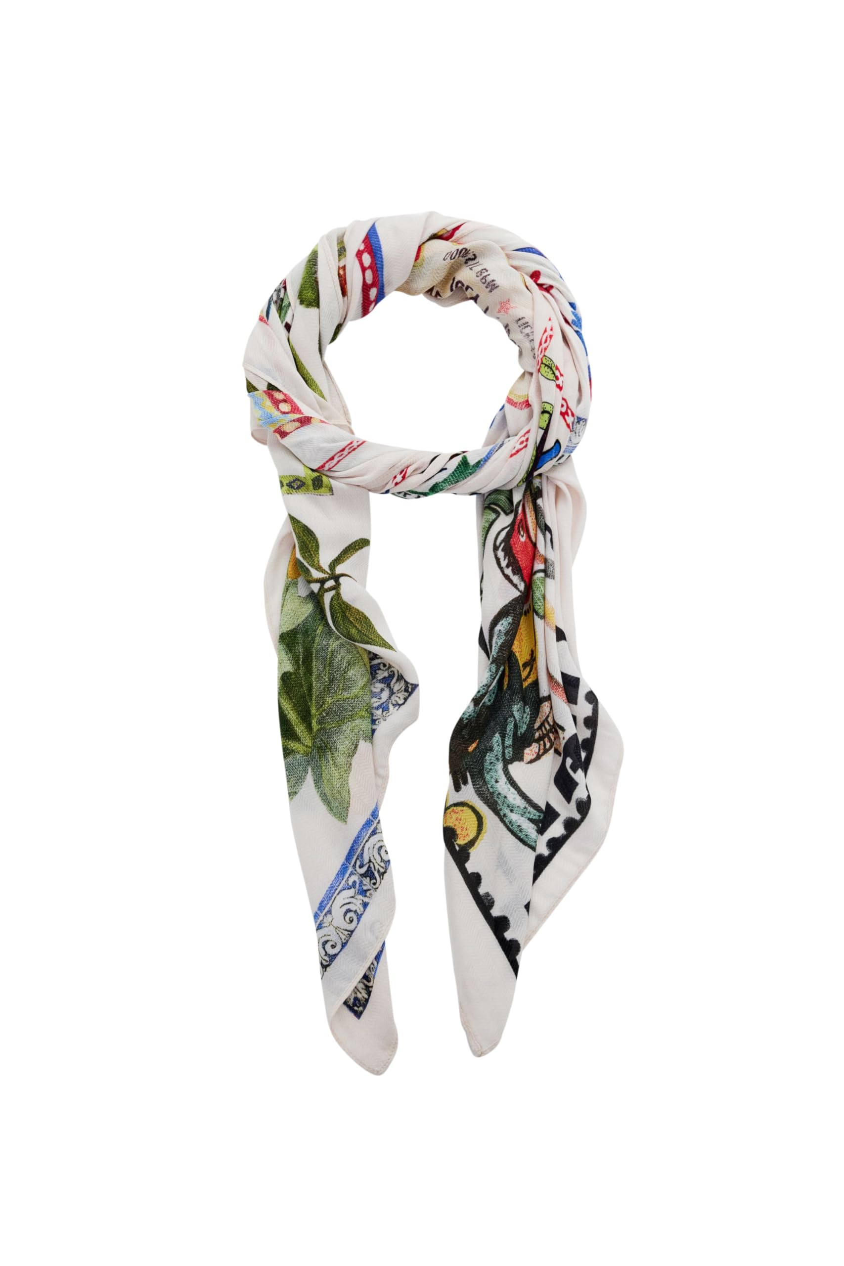 Desigual Damen Mehrfarbig Paradise Rectangle Foulard Crudo