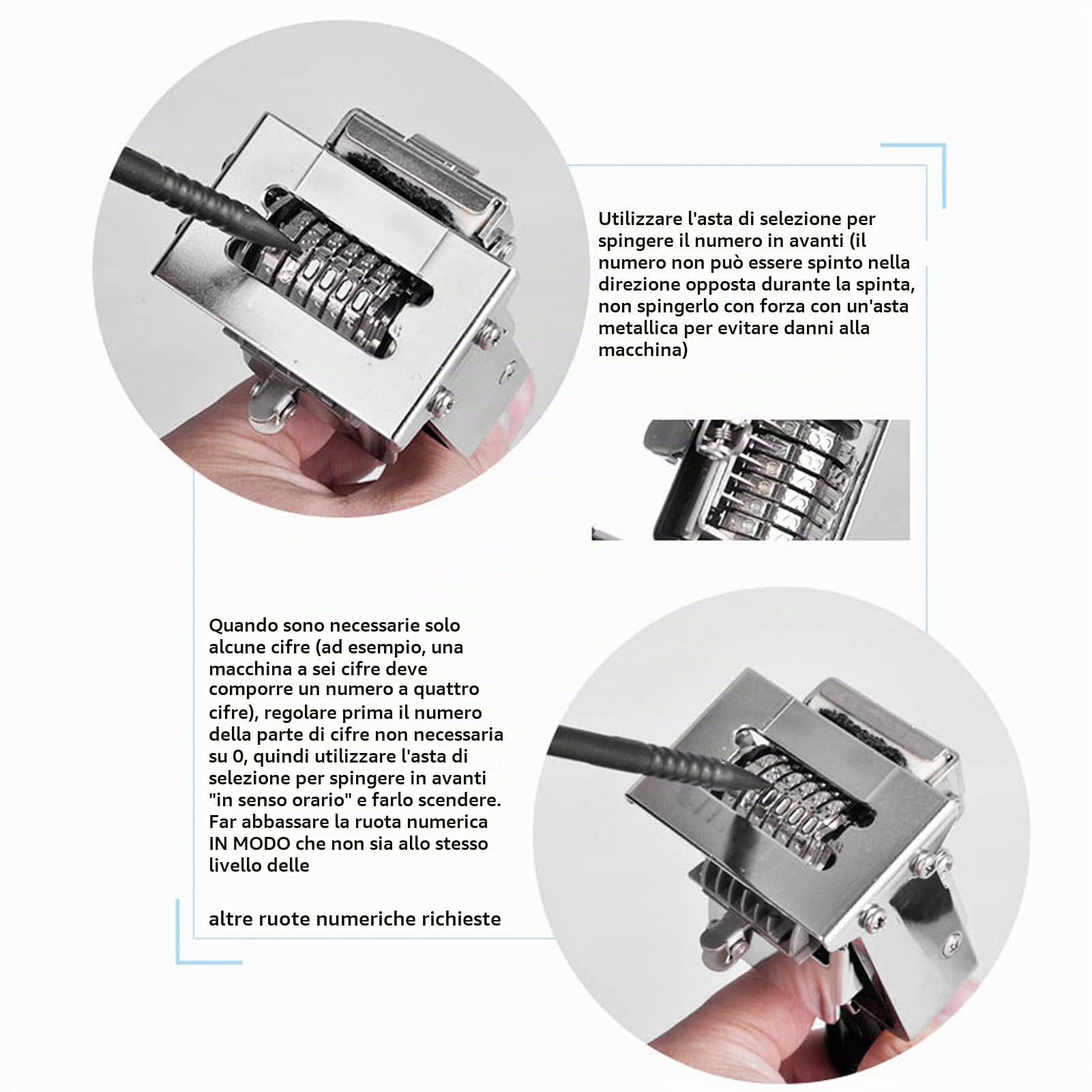 Timbro Numerico Autoinchiostrante, Numeratore Automatico a 5 Cifre, Numeratrice Professionale in Lega di Zinco con Inchiostro per Numeri di Identificazione di Documenti, Biglietti, Data