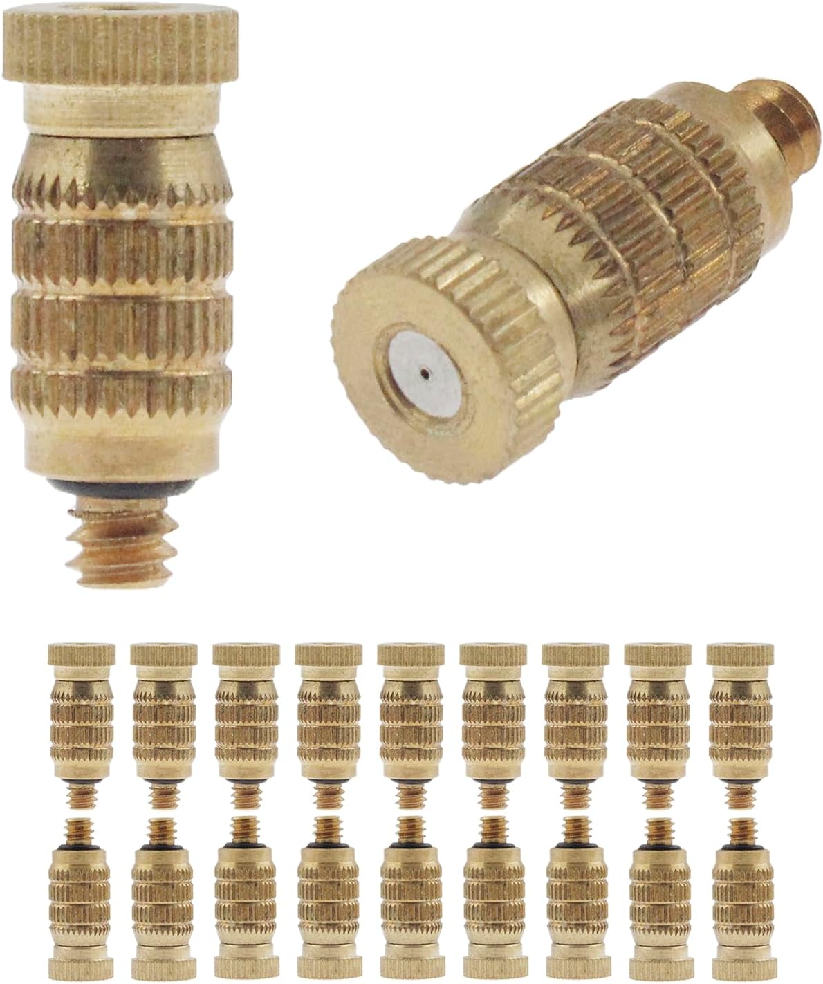 High Pressure Atomizer,SAFYY 3/16 UNC Brass Misting Nozzle Fine Spray Water Mister Nozzle,Anti-Drip Fogging Spray Head Replacement for Outdoor Cooling System,Air Humidification,Landscaping (30)