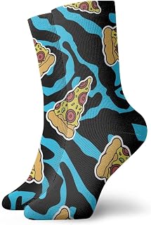 874 Trainer Socks, Zebra Striped Pizza Fast Junk Food Athletic Socks Casual Sports Socks Classic Socks For Basketball Women Runing 40cm