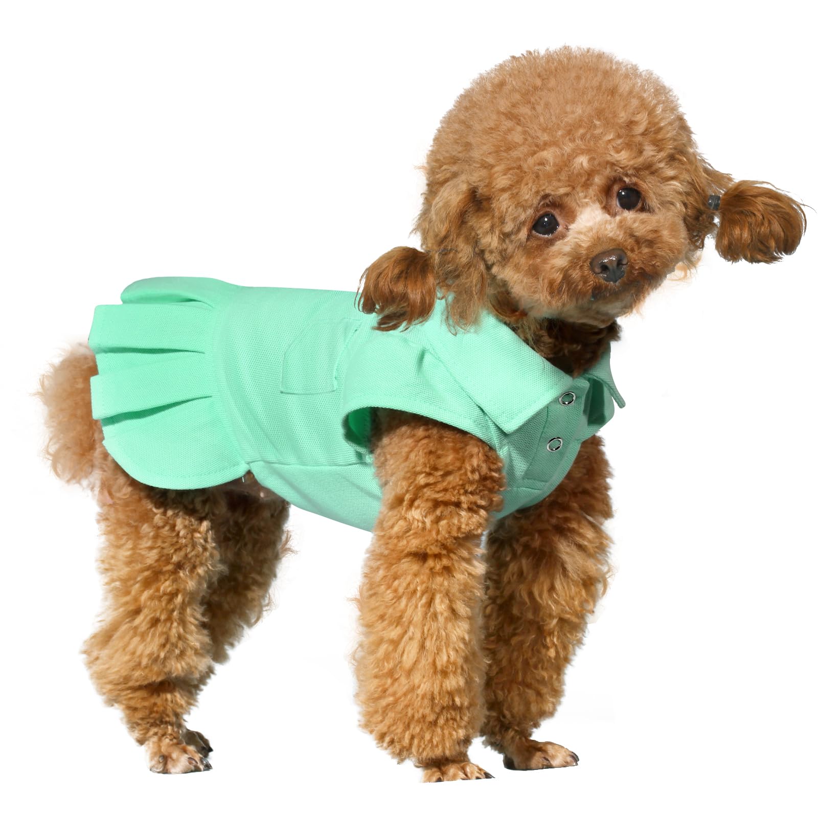 green emerald velvet dress Dog Green Floral Dress main image 1