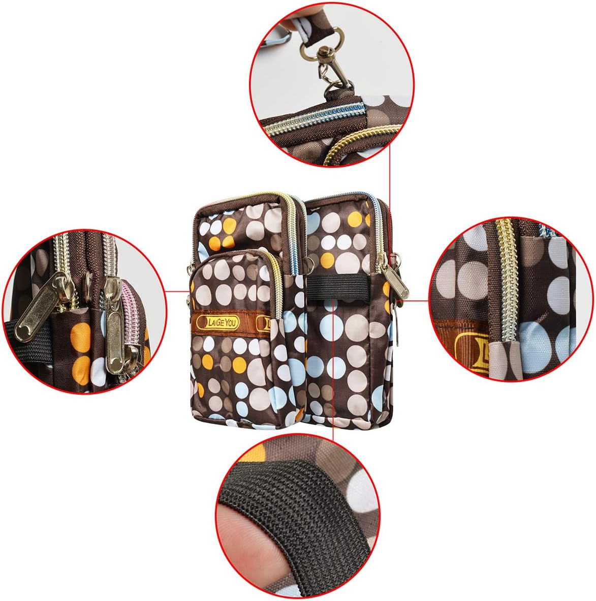 Sports Armband Outdoor Sweat-Proof Running Armbag Cross-Body Shoulder Casual Wallet Purse Gym Fitness Cell Phone Bag Key Holder for iPhone 13 Pro/ 12 Pro/Xs Max/Xr,Galaxy S10 Plus,Huawei P30 Pro(#5)