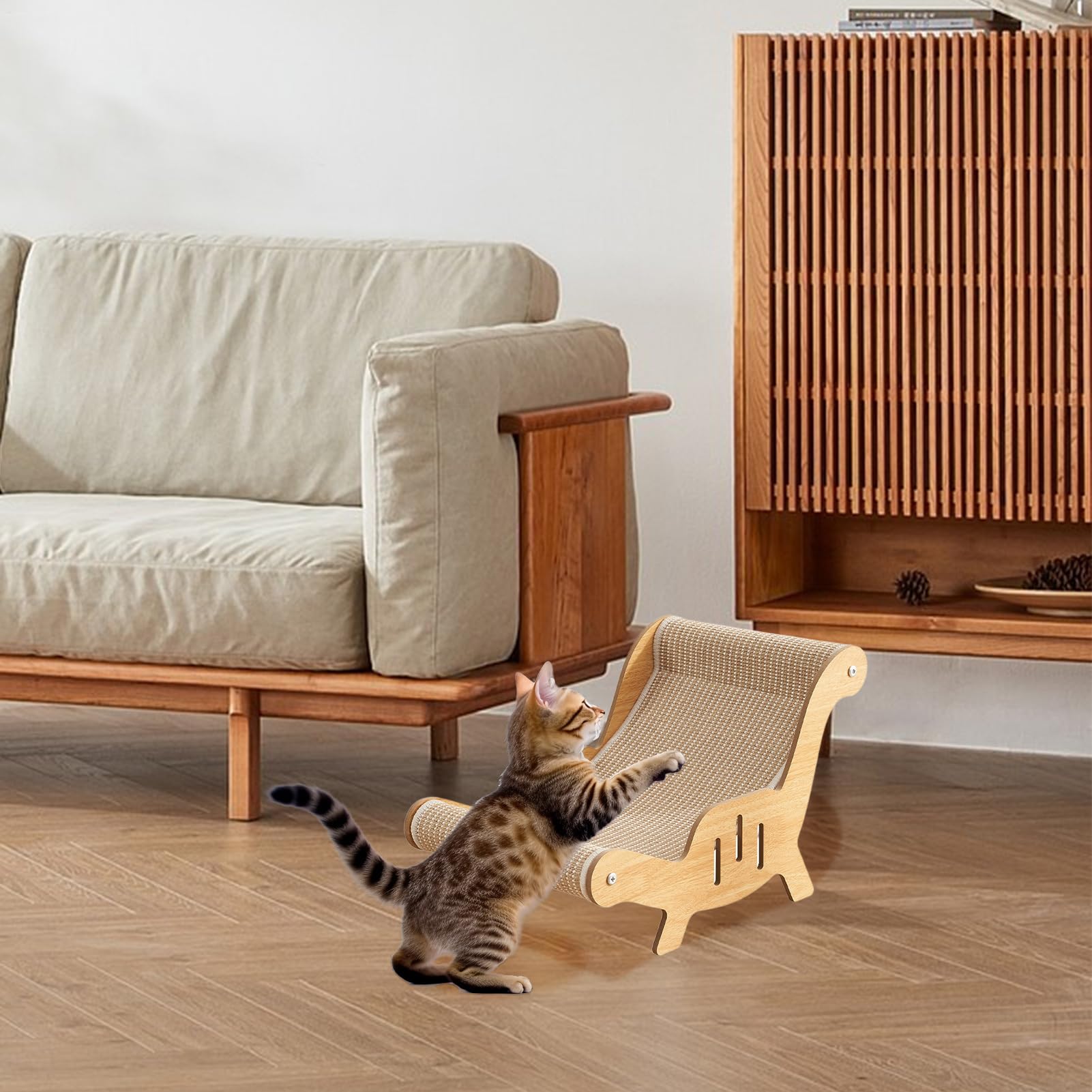 Katzenkratzer Lounge, Scratch Lounge Katzenbett | Kätzchen kratzen Liegesofa, Sisal Scratcher Bett Großer Katze Kratzerpfosten für Kätzchen und Erwachsene Kratzermöglichkeitenschutz