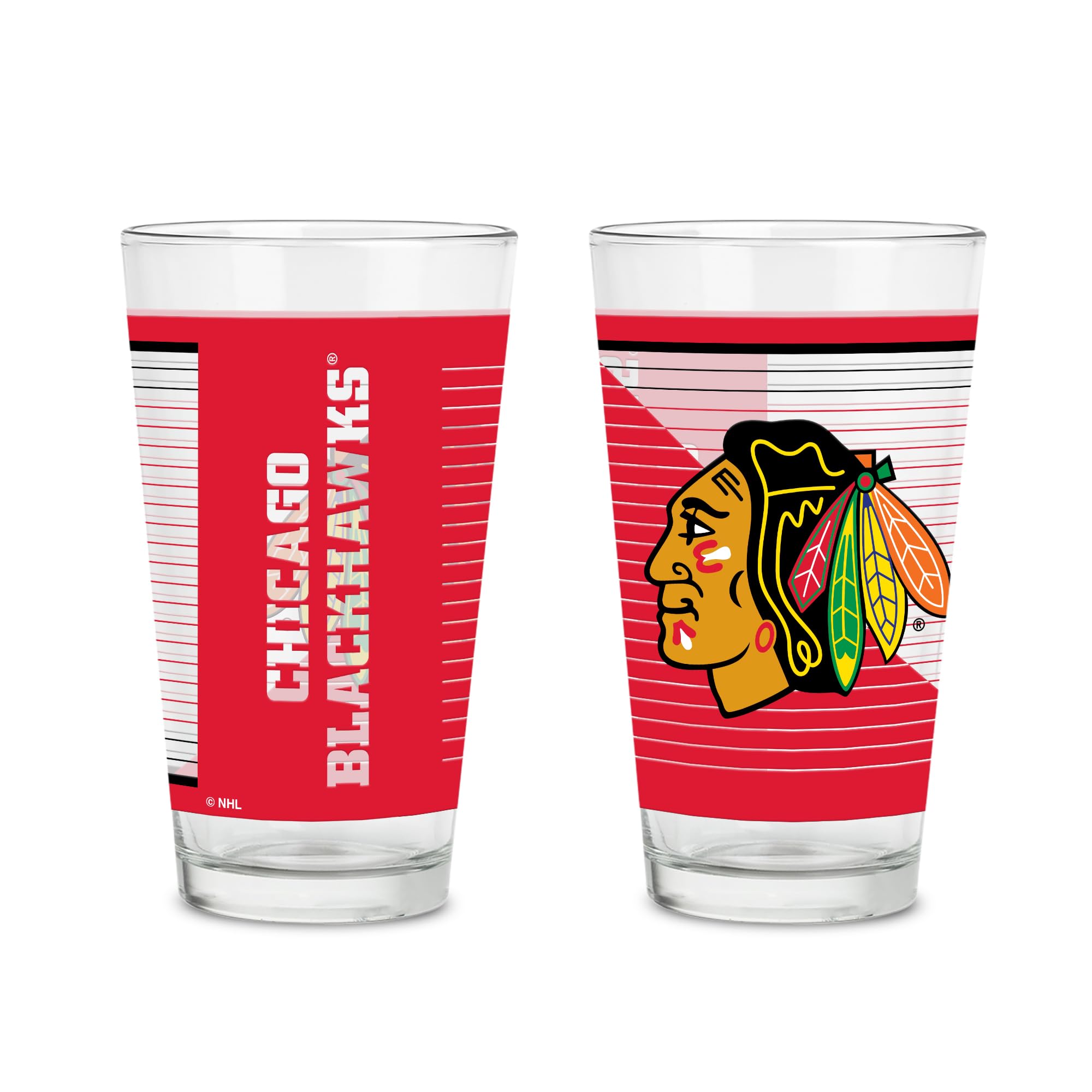 Rico Industries NHL Hockey 2 Pack 16oz Pint Glass Gift Set
