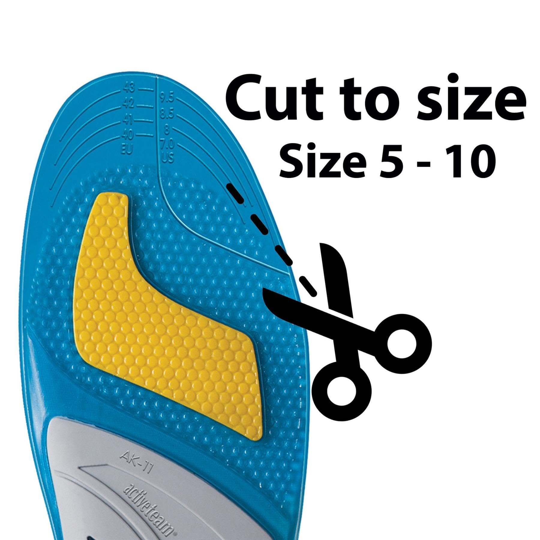 Solette in gel per uso quotidiano, per uso quotidiano, con supporto per arco plantare, assorbimento degli urti, sollievo dal dolore al piede, inserti di ricambio per scarpe, 5-10