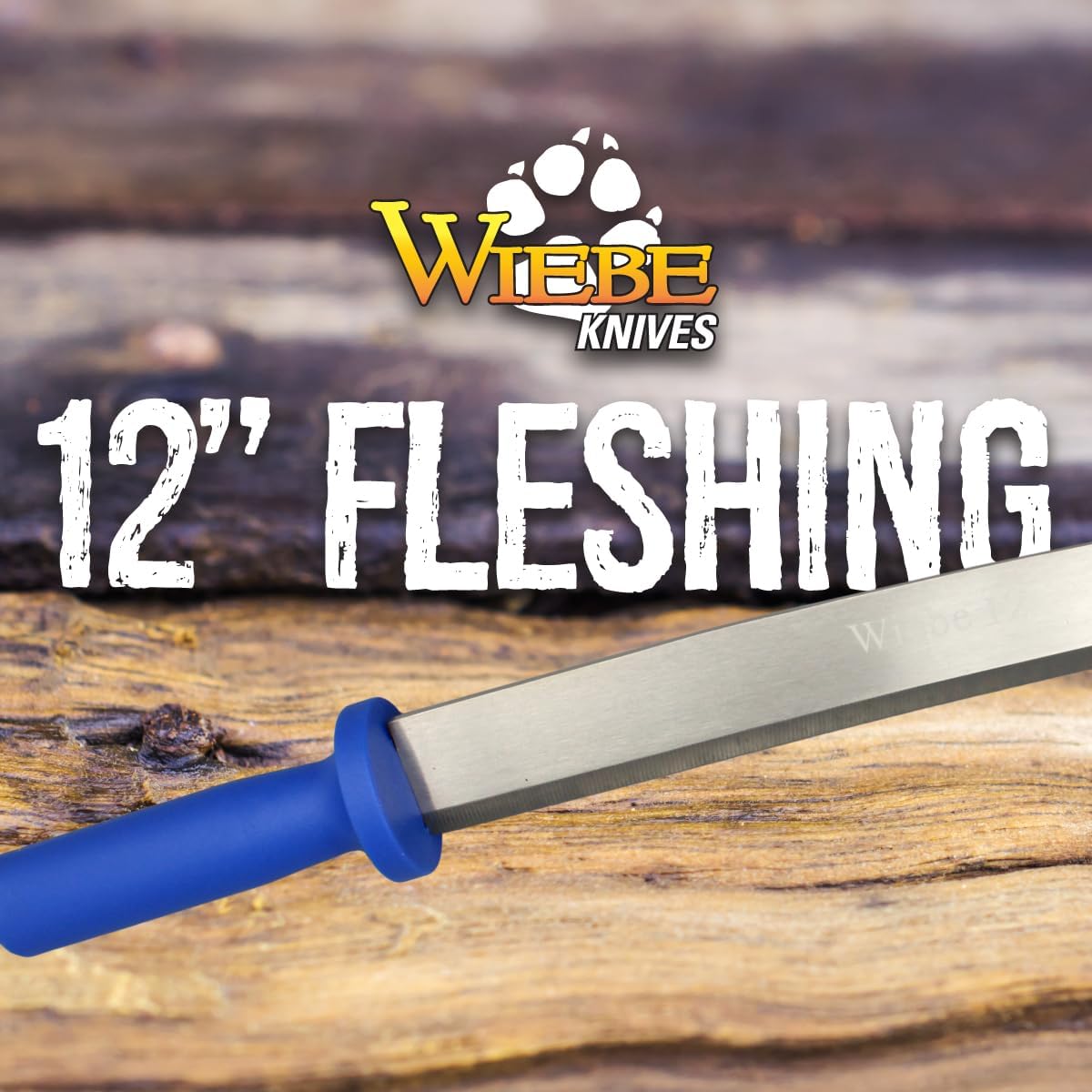 Wiebe 12" Dual Handle Fleshing and Skinning Knife – Professional Fur Handling Tool for Raccoon, Fox, Coyote Pelts – Stainless Steel