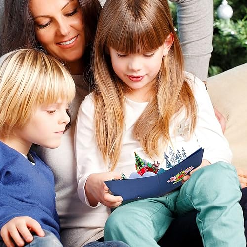 Miniatura 5 de CUTE POPUP - Tarjetas navideñas emergentes de tren feliz  Tarjeta de Navidad religiosa 3D  Tarjeta de Navidad emergente, tamaño mejorado de 6 x 8