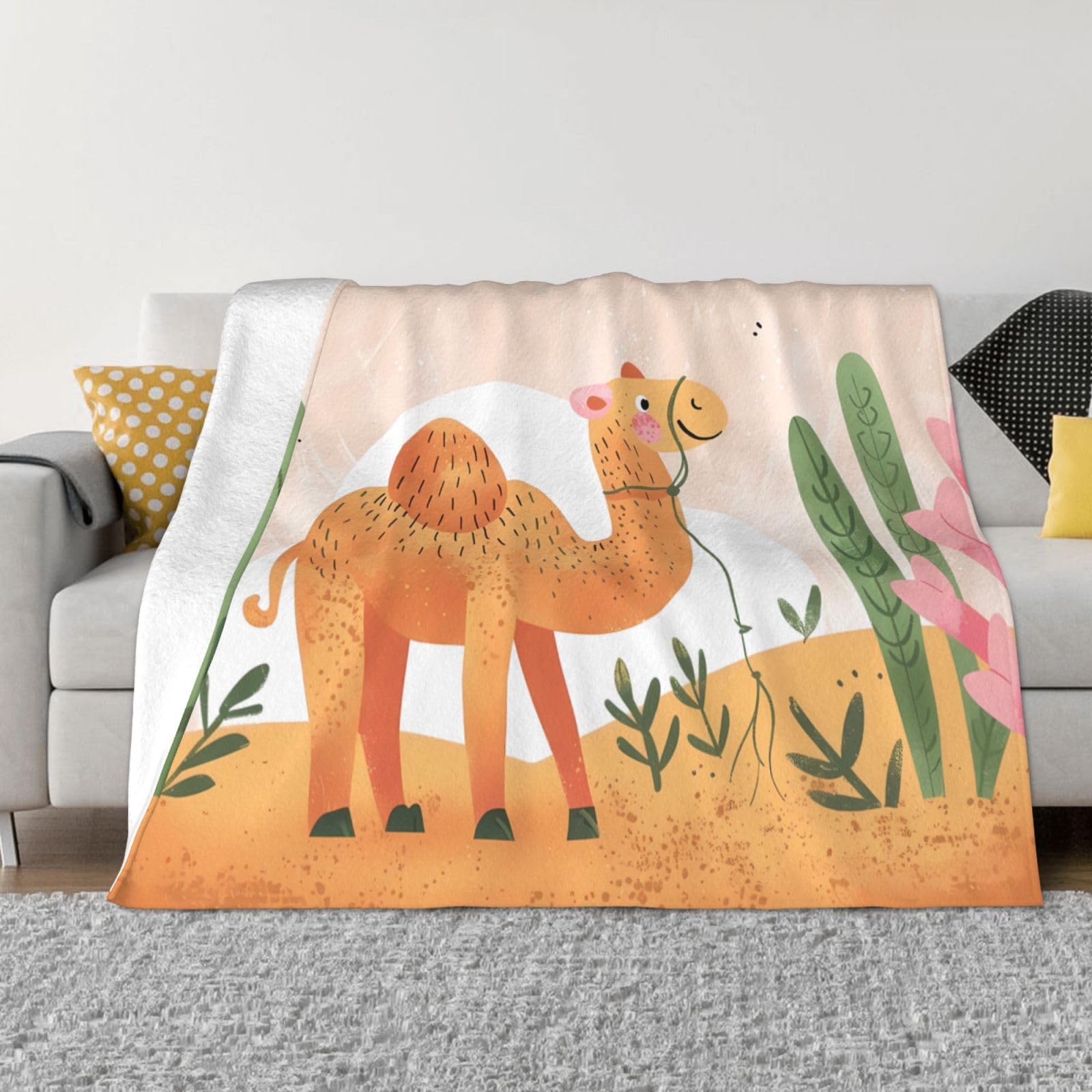 Couverture en flanelle PHAYAH 203x152 cm, le plaid ultra chaud contre le froid