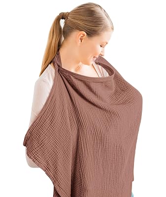 Increase Feeding Covers for Nursing Mom,Nursing Cover for Breastfeeding, Brown Cover for Soft and Breathable Feeding Sca