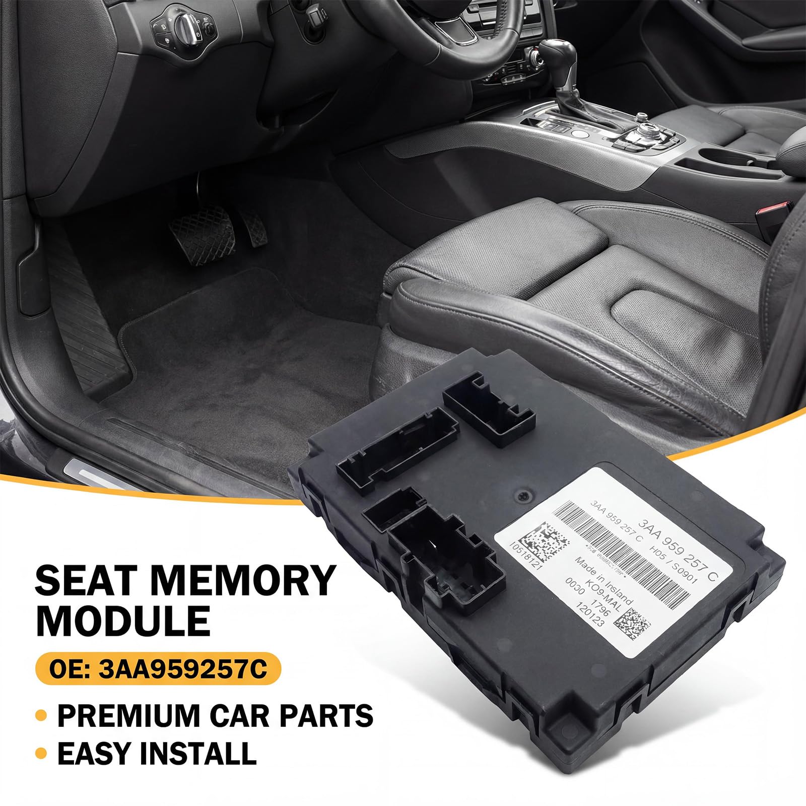 Unidad de control lumbar de masaje de fácil instalación 3AA959257C, módulo de control para 3G Facelift, accesorio automotriz, unidad de control lumbar de masaje, módulo de control de repuesto