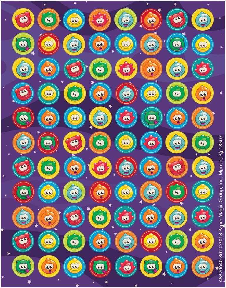 Eureka Space Themed Small Sticker Reward Chart for Kids, 736pcs, 5'' x 6'' : Office Products